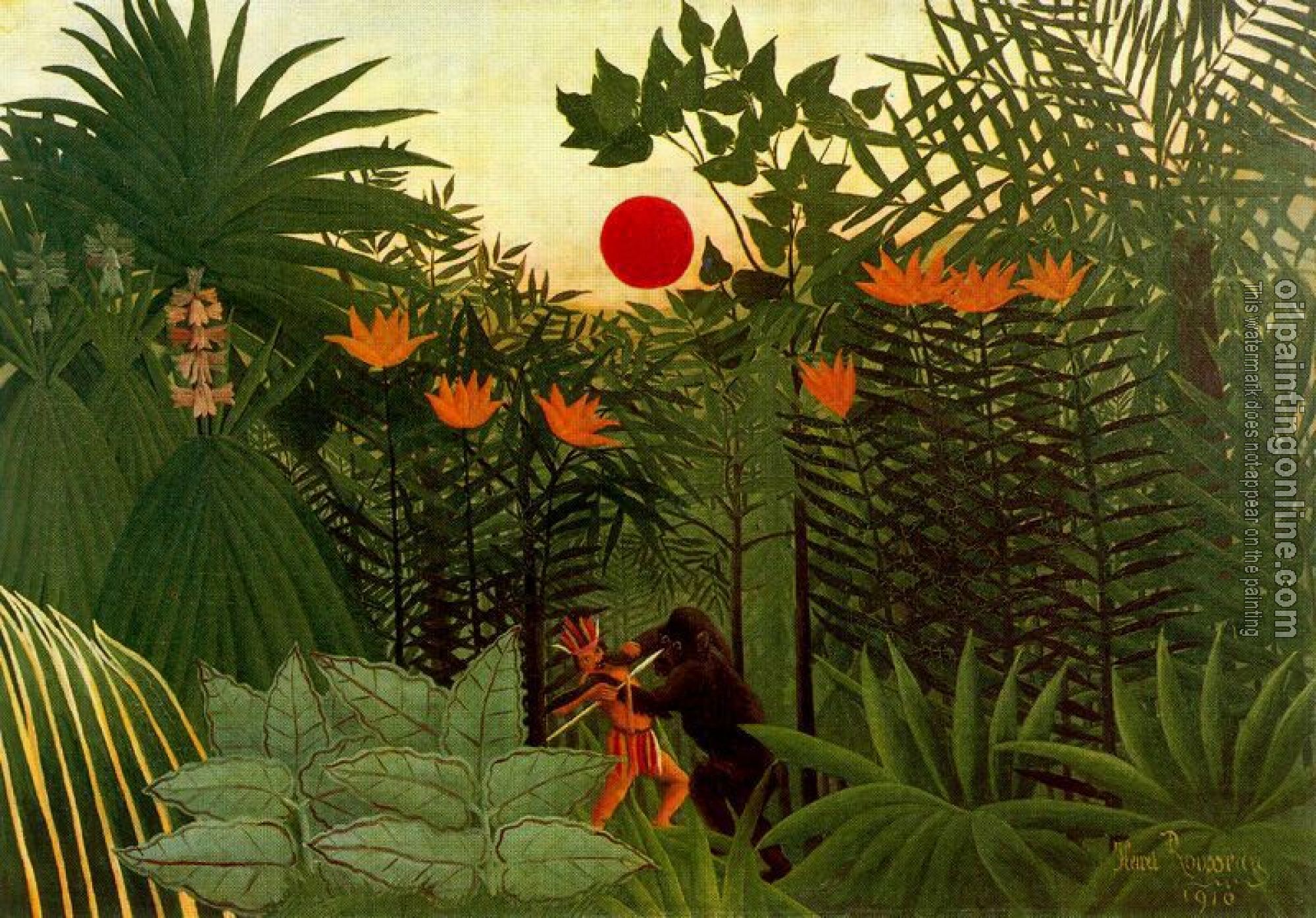 Henri Rousseau - Negro Attacked by a Jaguar II